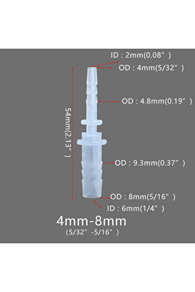 Choice12 5 قطع من موصلات الخراطيم البلاستيكية المرنة، بقطر يتراوح بين 4 و8 مم...