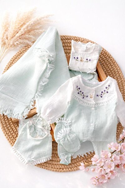 BYS BABY FASHION Mevsimlik Müslin 10 Parça Yenidoğan Kız Bebek Hastane Çıkış ...