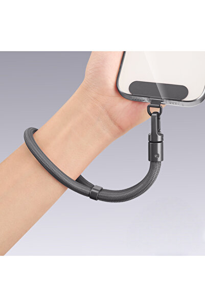 Choice1 حبل تعليق هاتف محمول رمادي قابل للتعديل، قطعة واحدة، حزام معصم قصير م...