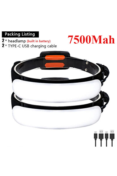 choice2 Heinast 2 قطعة 7500Mah Heinast COB كشافات USB قابلة للشحن رئيس مصباح ...