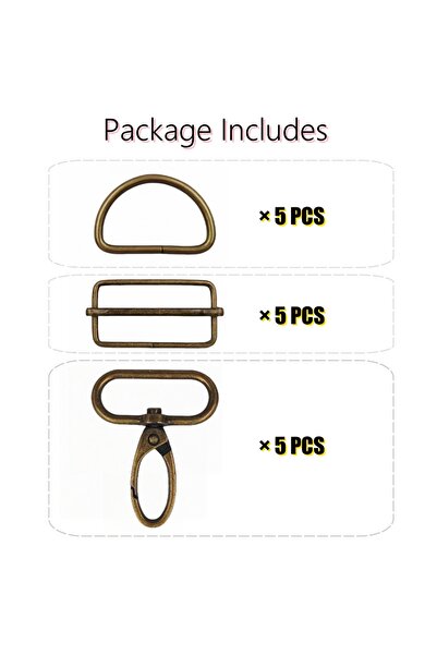 Choice4 طقم أبازيم حزام معدنية بألوان متنوعة، 38 مم، برونزي، 15 قطعة، مقاسات ...