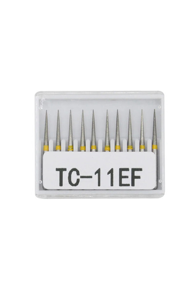 Choice15 مجموعة رؤوس حفر ماسية للأسنان TC-11EF، 10 قطع/مجموعة، قطر FG، مقبض ع...