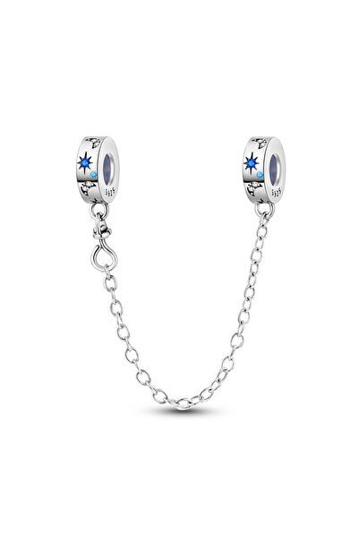 Choice9 KTC642 Original 925 Sterling Silver Safety Chain Star Moon Sun Heart ...