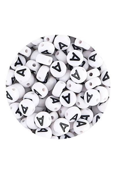 Choice25 200pcs A 50/100/200pcs/Lot 7x4mm White A-Z Round Alphabet Acrylic Le...