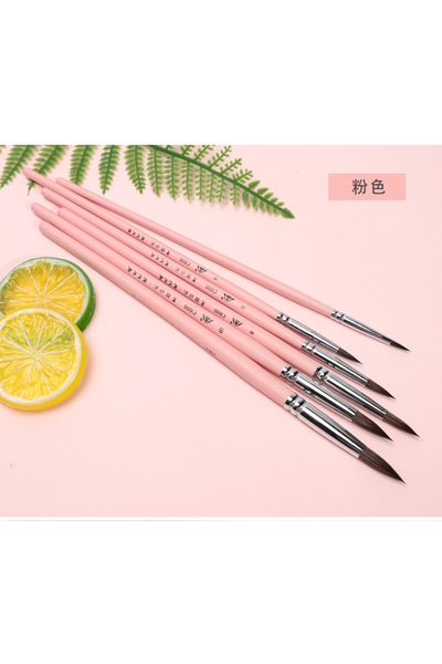 Choice1 مجموعة فرش رسم ألوان مائية وردية اللون مصنوعة من شعر حيوان السمور الأ...