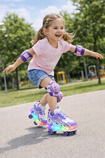 ROCKY SPORT PATENLİ IŞIKLI SPOR AYAKKABISI & TEKERLEKLİ SNEAKERS PATENLİ AYAK...