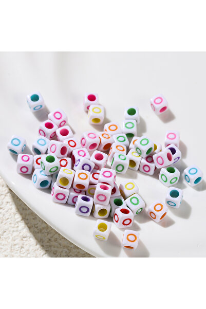 Choice22 O 100pcs 6*6mm Square Acrylic Letter Beads A-Z Loose Spacer Beads fo...