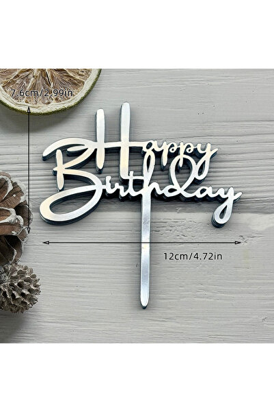 Choice5 10 style 22 10 Pcs Acrylic Happy Birthday Cake Topper Pink Gold Silve...