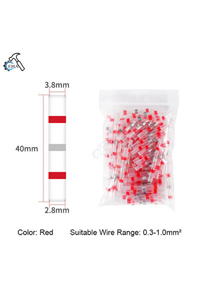 Choice11 200PCS Red 100/200PCS Heat Shrink Connectors Sleeve Tube Terminals E...