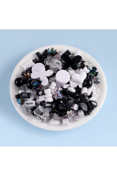 Choice6 Black 1bag 50g Mixing Style Candy Color Acrylic Beads For DIY Handmad...