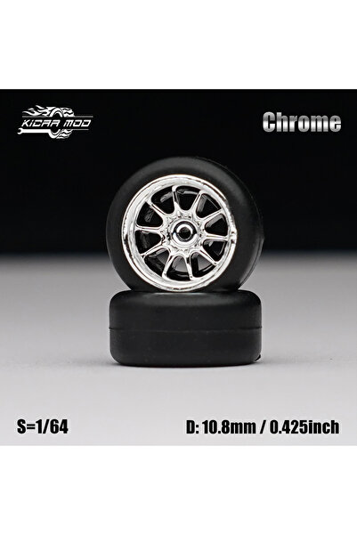 Choice1 سيارة نموذجية MMW79 بمقياس 1/64، عجلات فضية مطلية بالكهرباء مع إطارات...