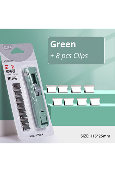 Choice5 Green Mini Traceless Reusable Hand Clamp Push Stapler Paper Book File...