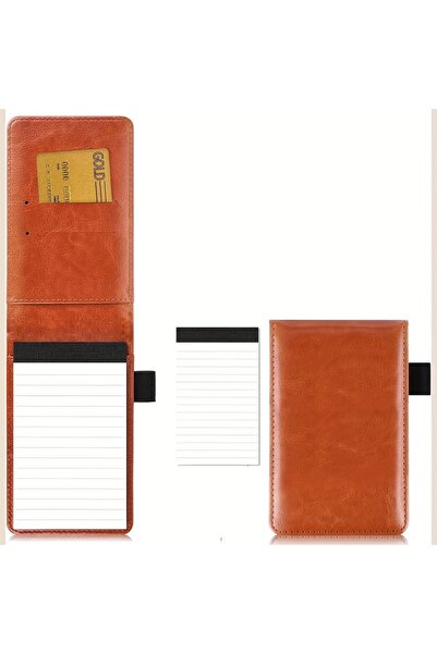 Choice1 حقيبة صغيرة بنية اللون بغطاء قلاب، دفتر ملاحظات محمول، حقيبة أقلام رص...