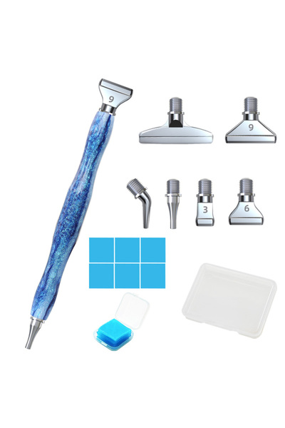 Choice17 قلم رسم ماسي خماسي الأبعاد من الراتنج المعدني الأزرق، بخيوط معدنية، ...