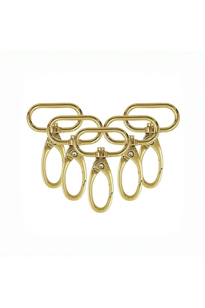 Choice13 مشبك دوار ذهبي 38 مم، 5 قطع/عبوة، مشبك لوبستر معدني لأحزمة حقيبة ، م...