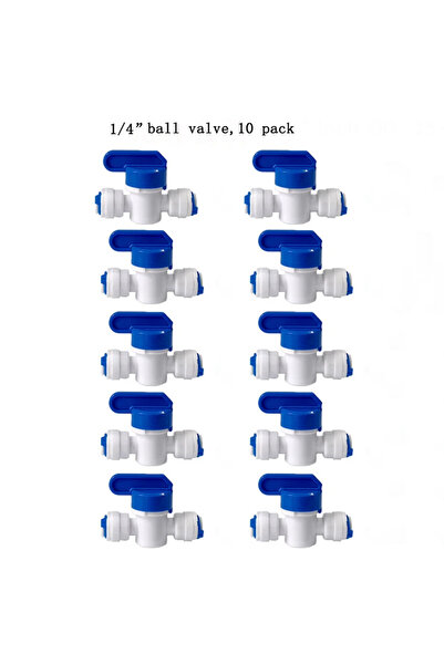 Choice5 عبوة من 10 صمامات كروية A، مقاس 1/4 بوصة و3/8 بوصة قطر خارجي، وصلة سر...