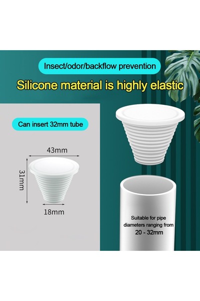 Choice8 W1 Durable Silicone Sewer Pipe Sealing Ring Water Pipe Plug Useful An...