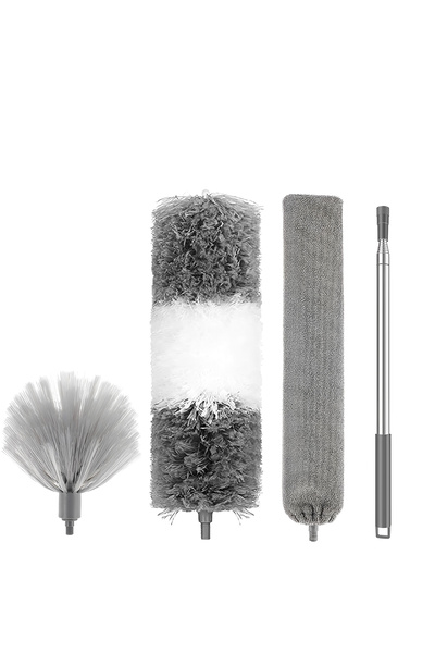 Choice1 4 قطع من منفضة الغبار التلسكوبية المصنوعة من الألياف الدقيقة، فرشاة ت...