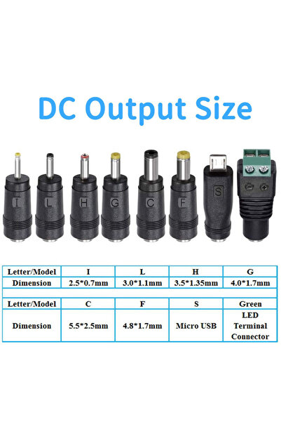 choice2 Type C 8pcs Universal DC Power Adapter Connector Kit Female Plug 8-in...