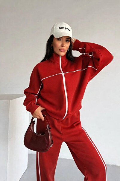 YAKAMEL Women's Belted High Waist Loose-Leg Zippered Cardigan Bottom-Upper Set