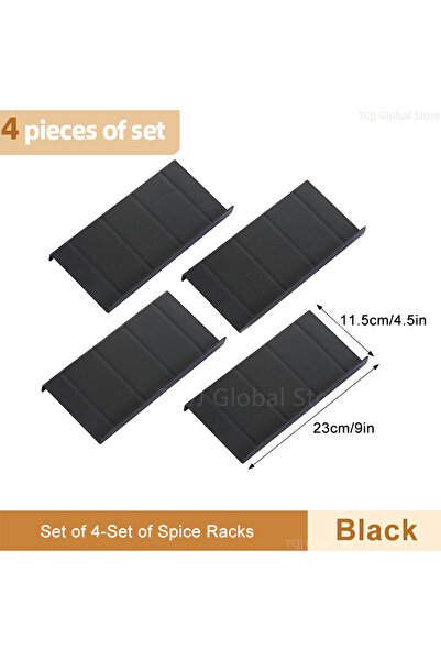 Choice4 Black-4pcs 2/4/8 Layers Kitchen Cabinet Seasoning Storage Rack Adjust...