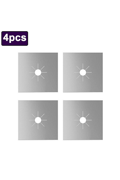 Choice3 وسادة حماية فضية اللون - 4 قطع - وسادة تنظيف غطاء موقد الغاز - ملحقات...