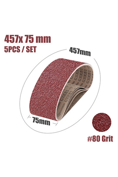 choice2 ٥ قطع من أحزمة الصنفرة XCAN بحبيبات ٨٠، ٥ قطع من حزام الصنفرة ٧٥×٤٥٧ ...