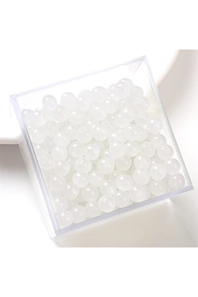 Choice5 6mm white 50pcs 50pcs 6mm Glass Jelly Solid Color Imitation Jade Roun...