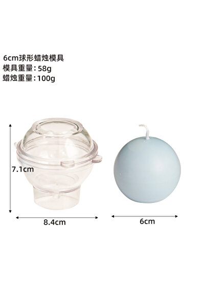 Choice4 قالب شموع كروي دائري 6 سم (5-10 سم) - قالب أكريليك يمكنك صنعه بنفسك -...