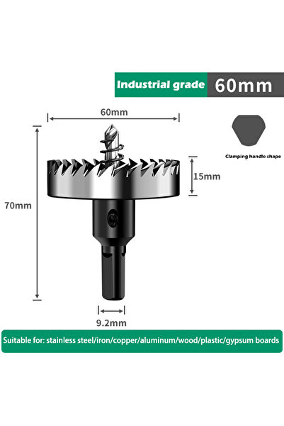 Choice11 60mm 1PCS Hole Saw Set 12-100mm Hard Metal Drill Bits Heavy Duty Hol...
