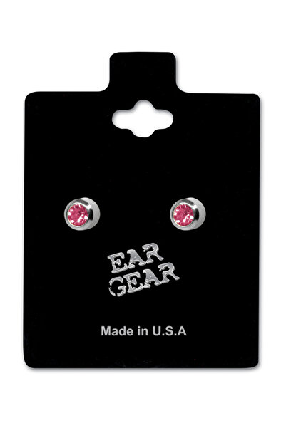 EAR GEAR Surgical Stainless Steel 316L 2mm Bezel Rose Mini Earrings USA