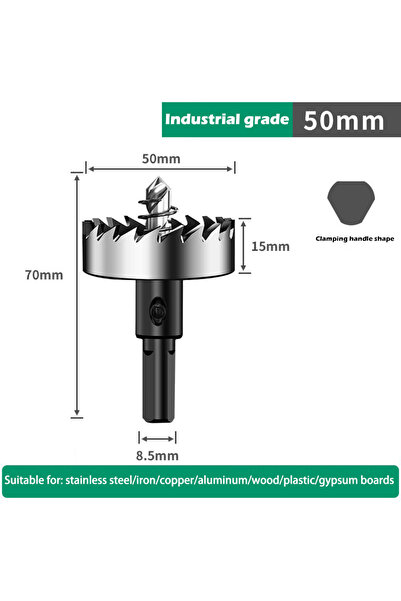 Choice9 50mm 1PCS Hole Saw Set 12-100mm Hard Metal Drill Bits Heavy Duty Hole...