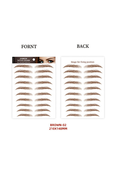Choice4 ملصق تاتو الحواجب البني-02، ذو أساس مائي، يشبه الشعر، مقاوم للماء، يد...