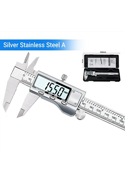 Choice3 ميكرومتر رقمي عالي الدقة من الفولاذ الفضي، 0.01 مم، بطول 150 مم، مصنو...