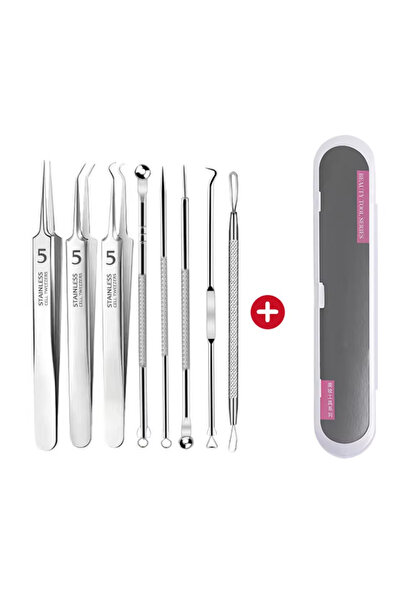 Choice ٨ قطع من أدوات إزالة الرؤوس السوداء، ملاقط إبرية لعلاج حب الشباب، مشبك...