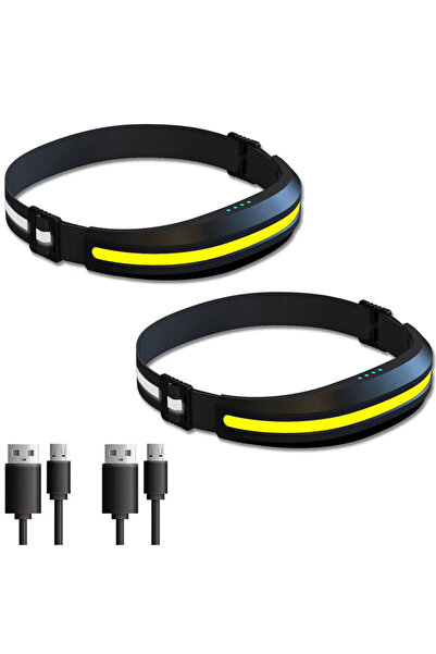 Choice3 مصباح رأس COB محمول قابل لإعادة الشحن، أسود اللون، قطعتان، 4 أوضاع، ع...