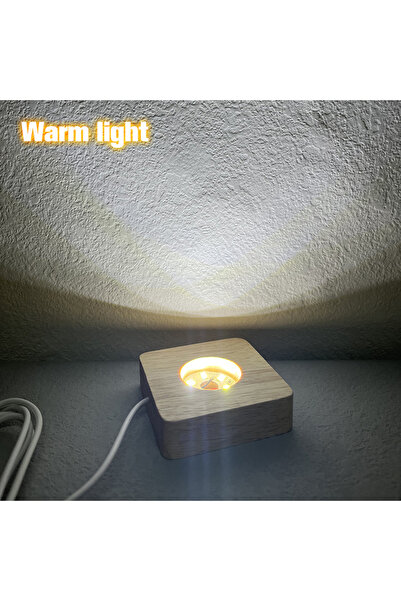 Choice1 قاعدة عرض من الراتنج مع مصباح LED من الزجاج الكريستالي والخشب، قطعة و...