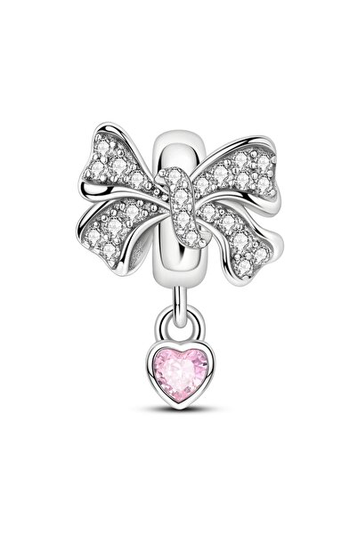 Choice9 KTC1286 925 Sterling Silver Pink Bowknot Charms Beads Fit Original Br...
