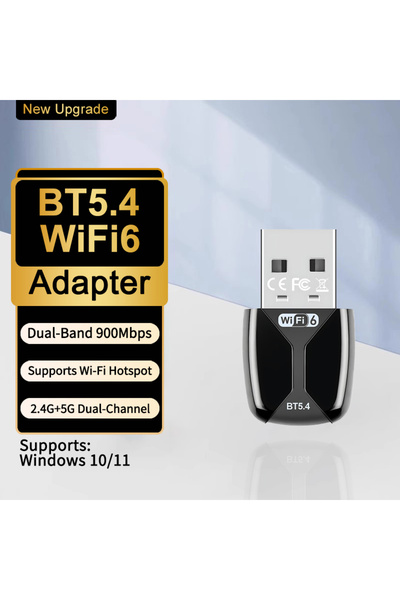 choice2 بطاقة استقبال لاسلكية موديل B WIFI6 AX900 USB بلوتوث 5.4 ثنائية النطا...