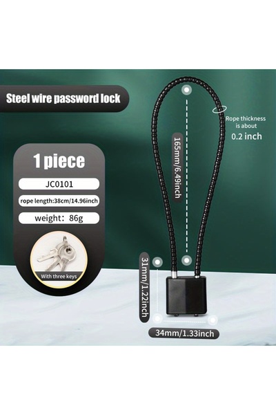 choice2 قفل أمتعة من قطعة واحدة، مصنوع من سبائك الزنك، برقم سري مكون من 3 أرق...