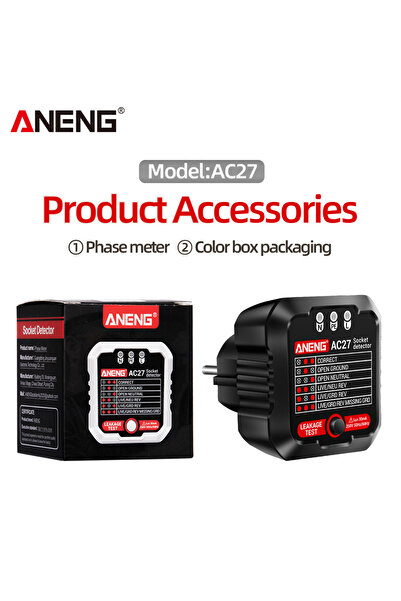 Choice4 Choice AC27 EU Black ANENG AC27/AC28 Sket Detector US/EU Plug Voltage...