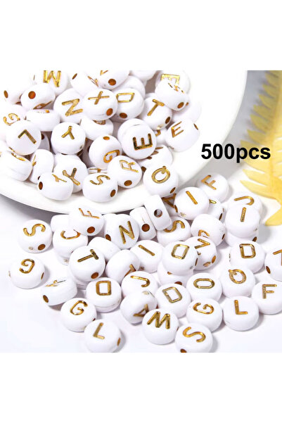 choice2 500pcs 100/300/500pcs White Letter Beads Are Used for Jewelry Crafts,...