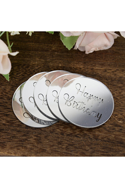 Choice1 A02 10 قطع من زينة كعكة عيد الميلاد، ذهبية اللون، أكريليك، دائرية الش...