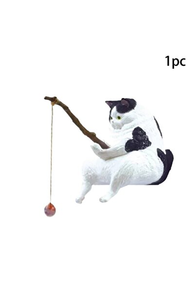 Choice1 حوض سمك أسود، قطة صيد معلقة، منظر طبيعي إبداعي، زينة مكتبية صغيرة ممت...