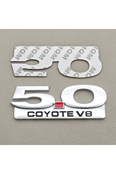 Choice3 ملصق معدني ثلاثي الأبعاد من الكروم 5.0V8 بشعار 5.0 COYOTE V8، شارة سي...