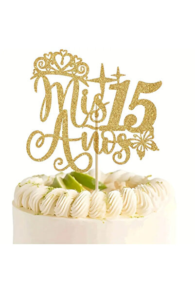 Choice غلاف كعكة Gold Mis Quince 15، ديكور كعكة Mis Años 15، Feliz 15 Años، H...