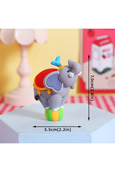 Choice4 الحجم كما هو موضح. زينة كعكة بطابع السيرك، فيل بهلواني، مهرج، أسد بهل...
