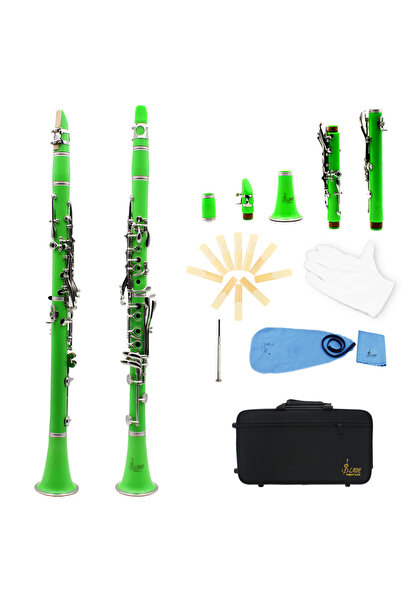 Choice1 كلارينيت سليد أخضر من نوع Bb، 17 مفتاحًا، مصنوع من الباكليت والخشب، آ...