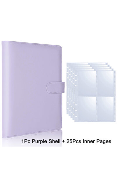 Choice3 Purple-25 pages 25pcs Page(4 Grids) Photo Card A5-Binder Kpop Photo A...