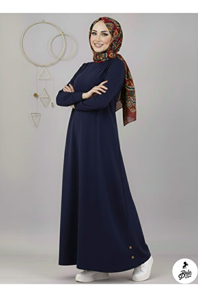 Bala Giyim Hijab Dress with Button Detail on Sleeves and Skirt